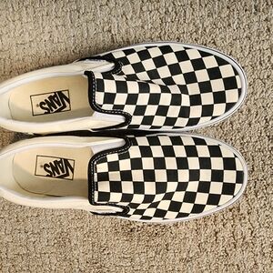Y2K Vans Black and White Checkered Slip-On Shoes